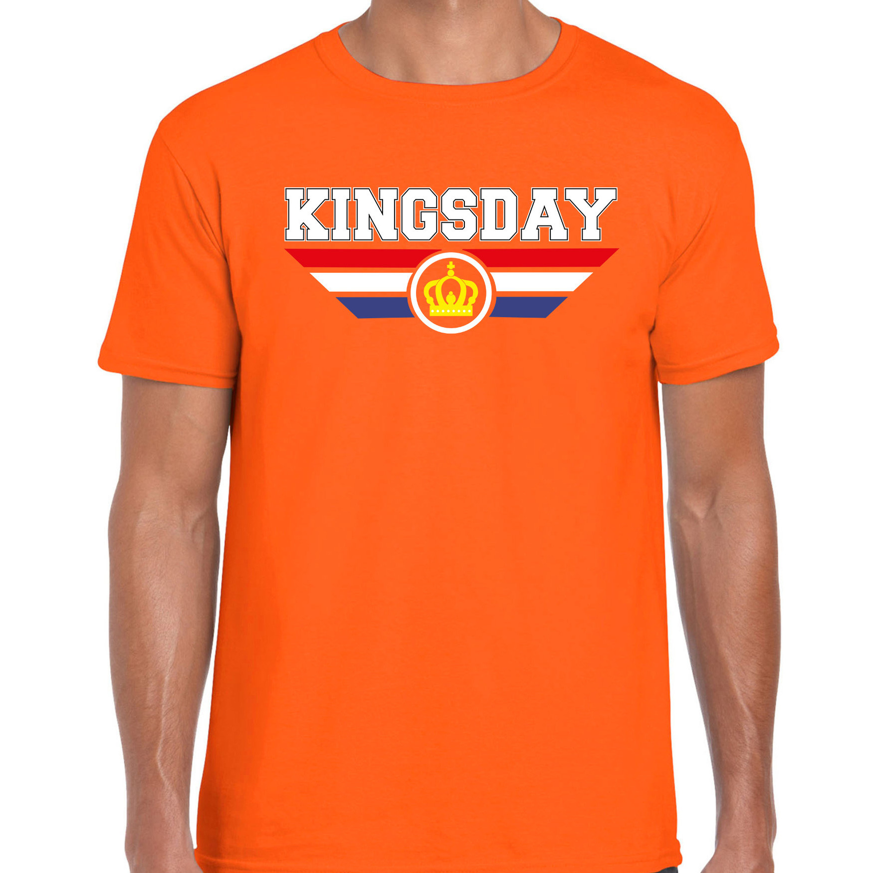 Kingsday t-shirt oranje voor heren Koningsdag shirts