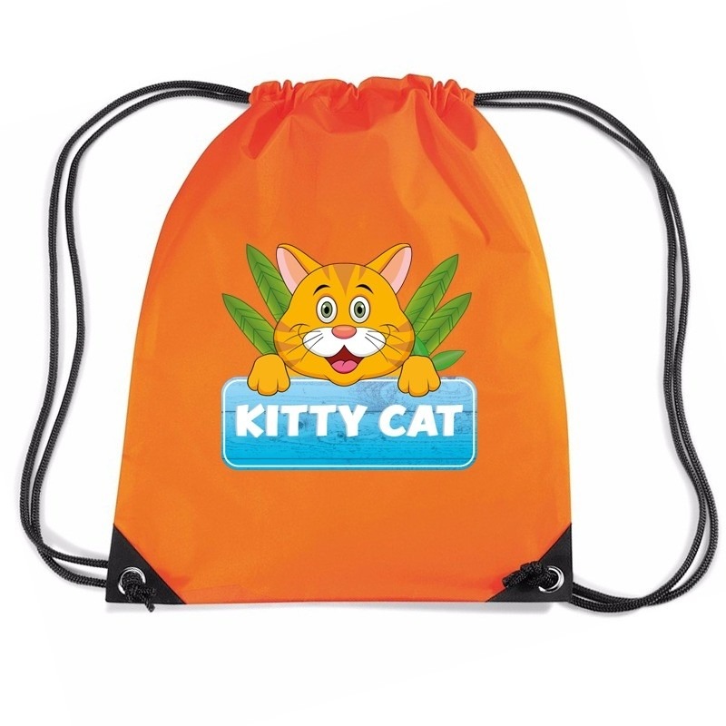 Kitty Cat katten rugtas-gymtas oranje voor kinderen