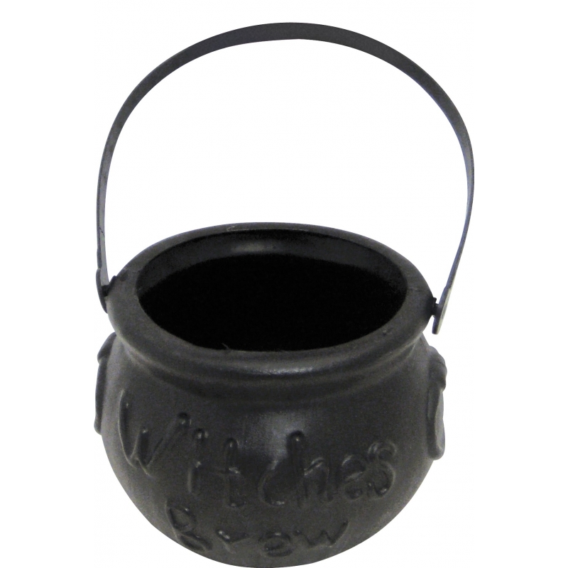 Kleine zwarte heksenketel-kookpot 15 cm