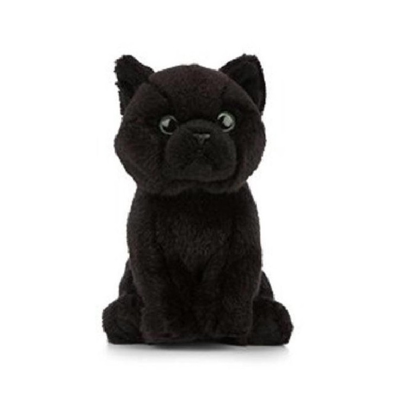 Knuffel kat-poes Bombay zwart 16 cm