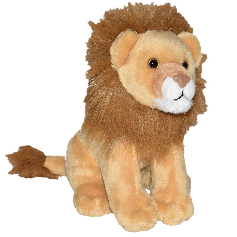 Knuffel leeuw bruin met geluid 20 cm knuffels kopen