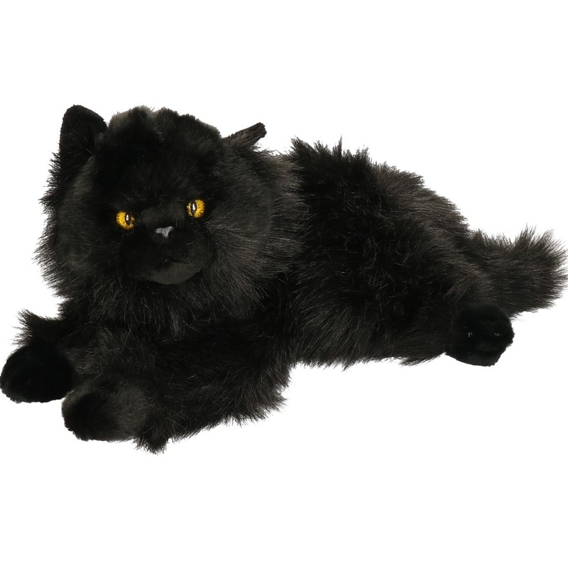 Knuffel Perzische kat-poes zwart 30 cm knuffels kopen