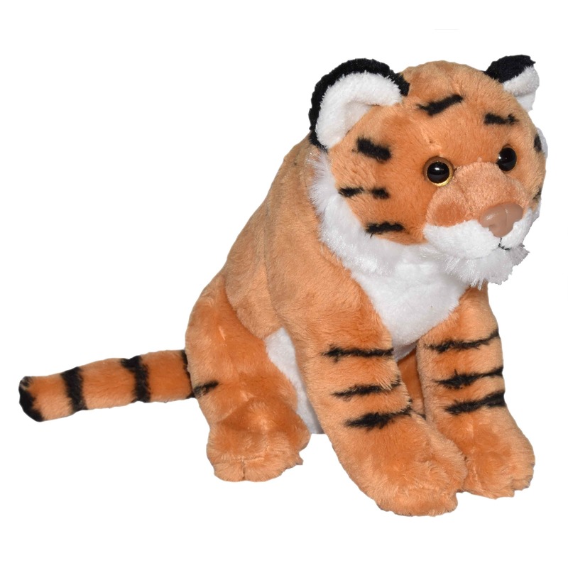 Knuffel tijger bruin met geluid 20 cm knuffels kopen