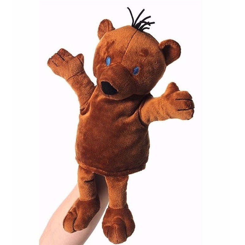 Knuffelbeer handpop bruin 22 cm