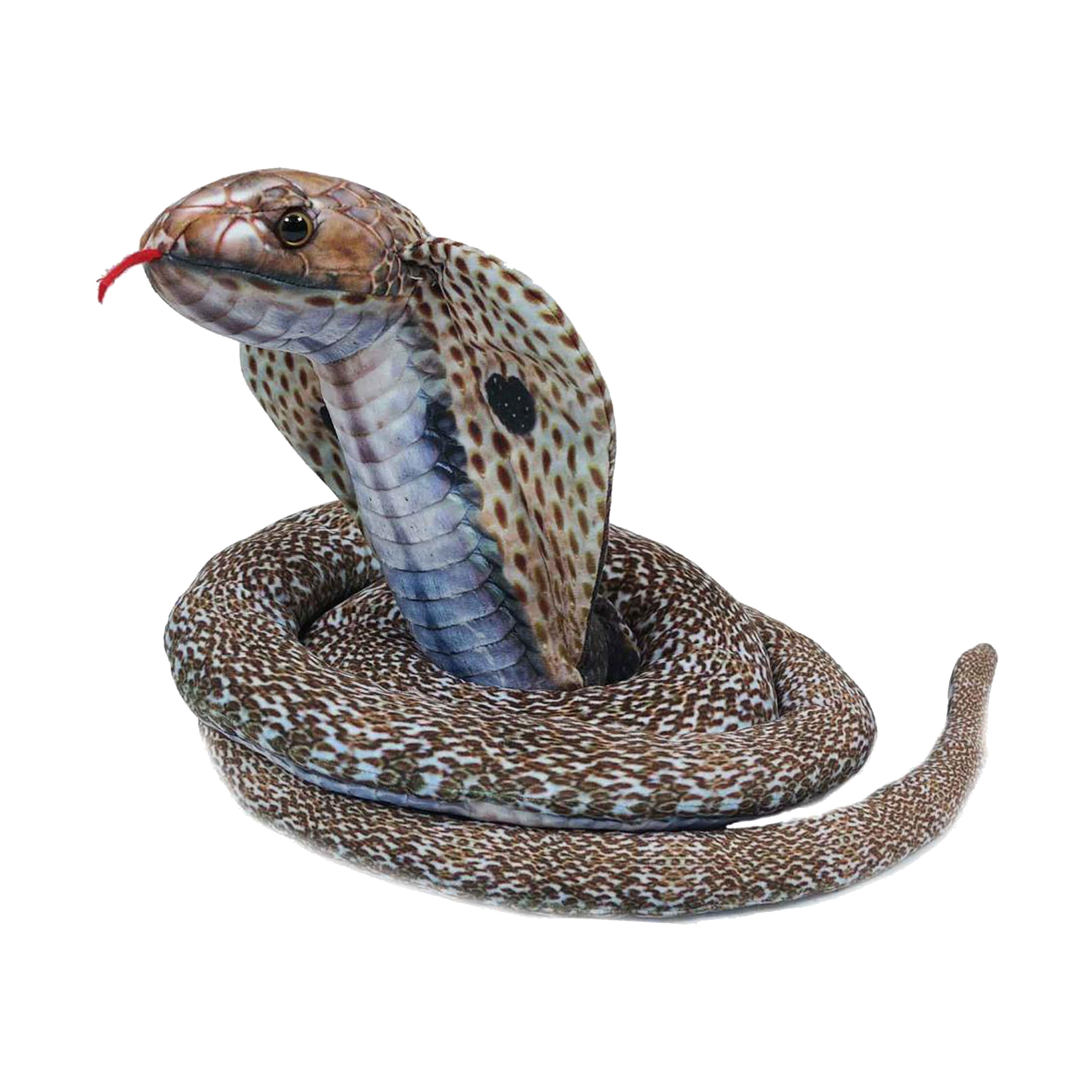 Knuffeldier Cobra slang zachte pluche stof bruin mix premium kwaliteit knuffels 185 cm