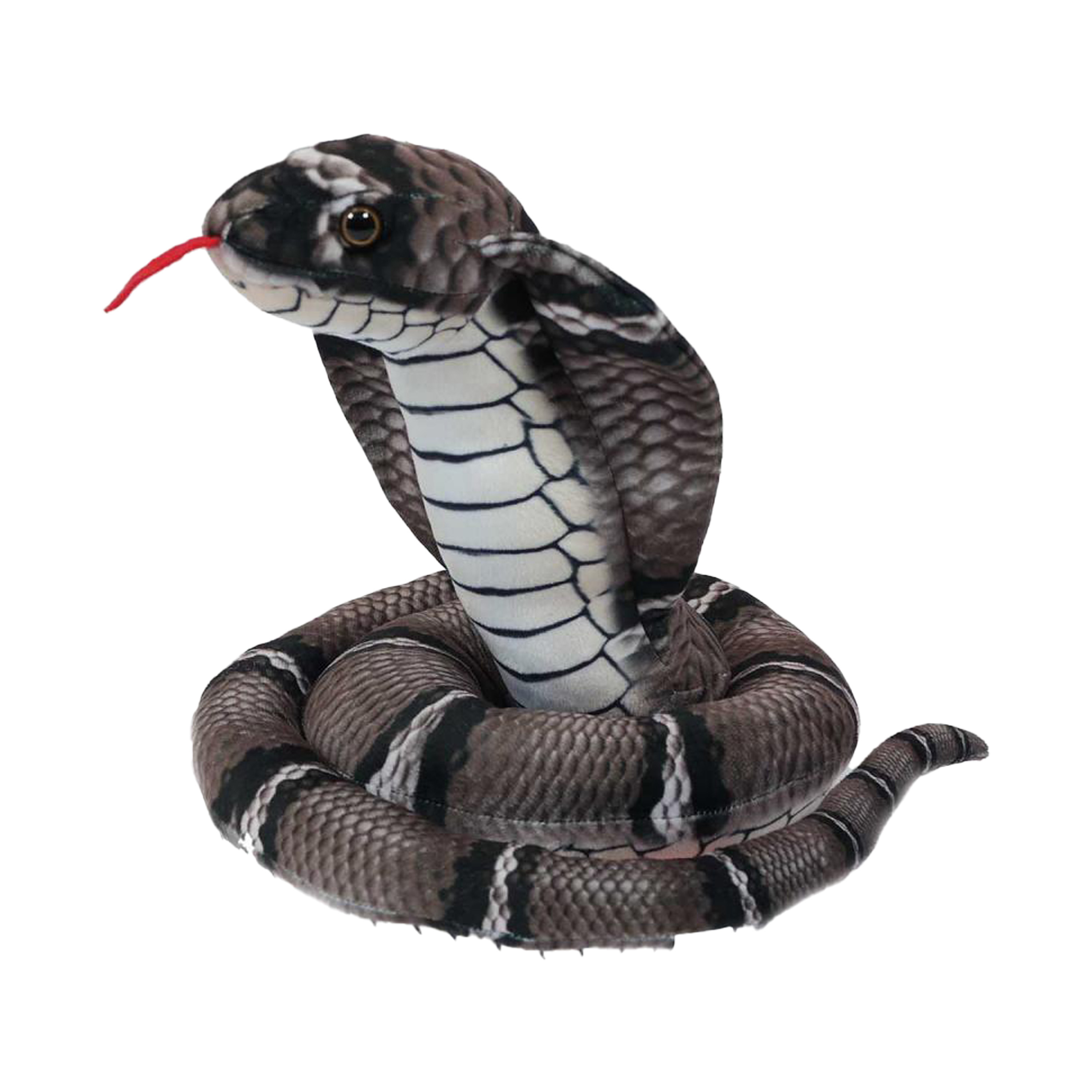 Knuffeldier Cobra slang zachte pluche stof grijs premium kwaliteit knuffels 120 cm
