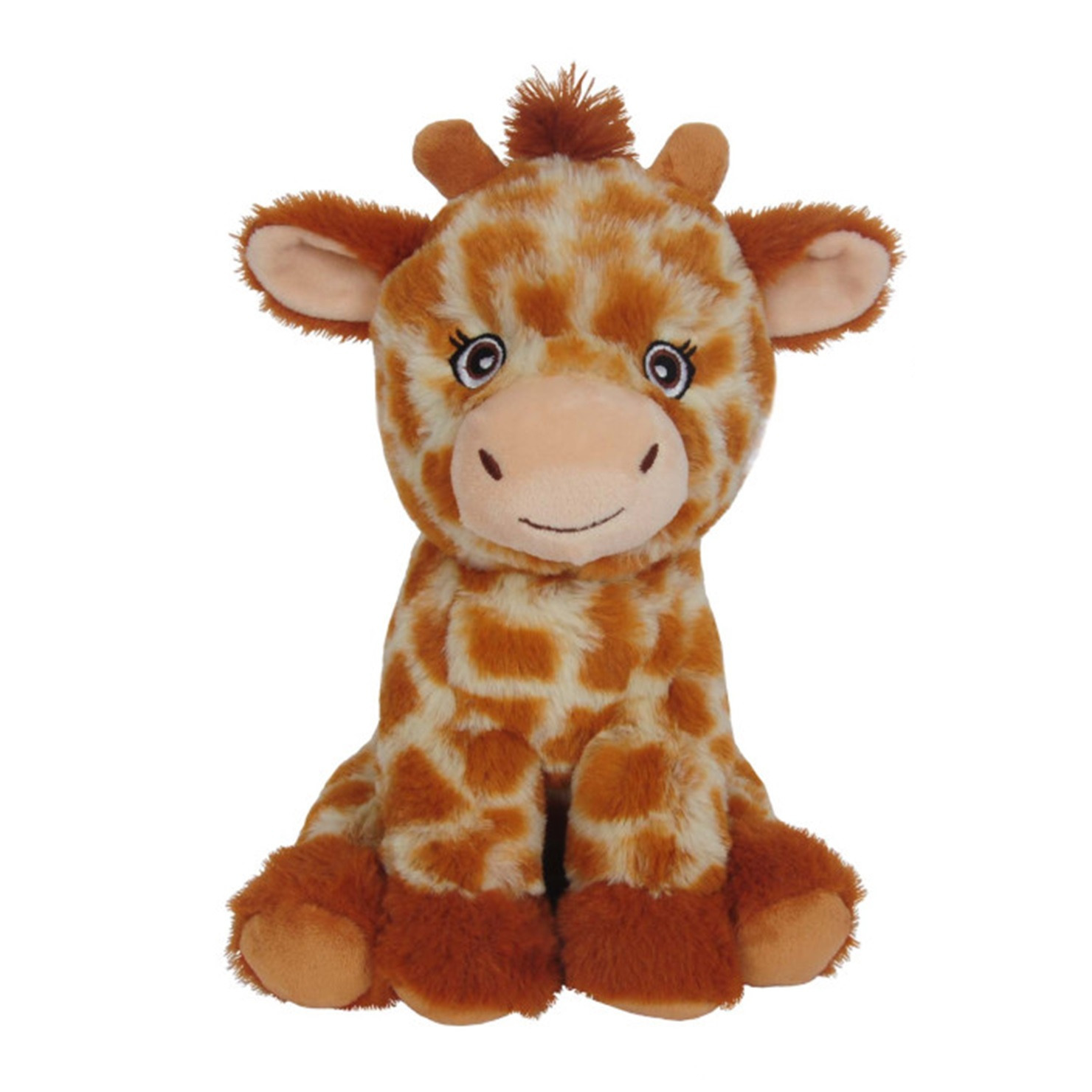 Knuffeldier Giraffe Elvira zachte pluche stof wilde dieren knuffels bruin 24 cm