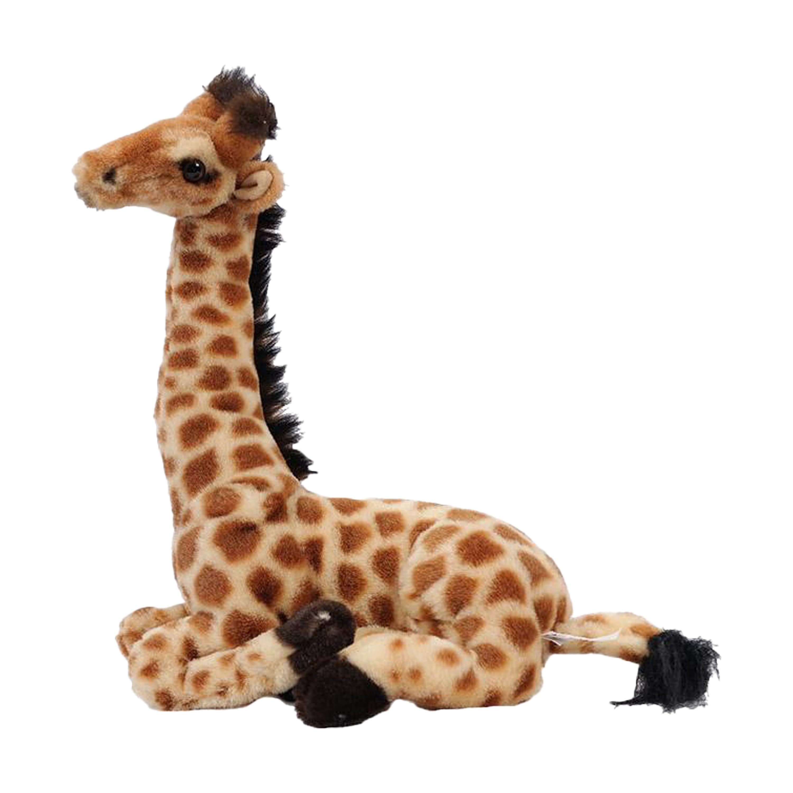 Knuffeldier Giraffe zachte pluche stof lichtbruin kwaliteit knuffels 30 cm liggend