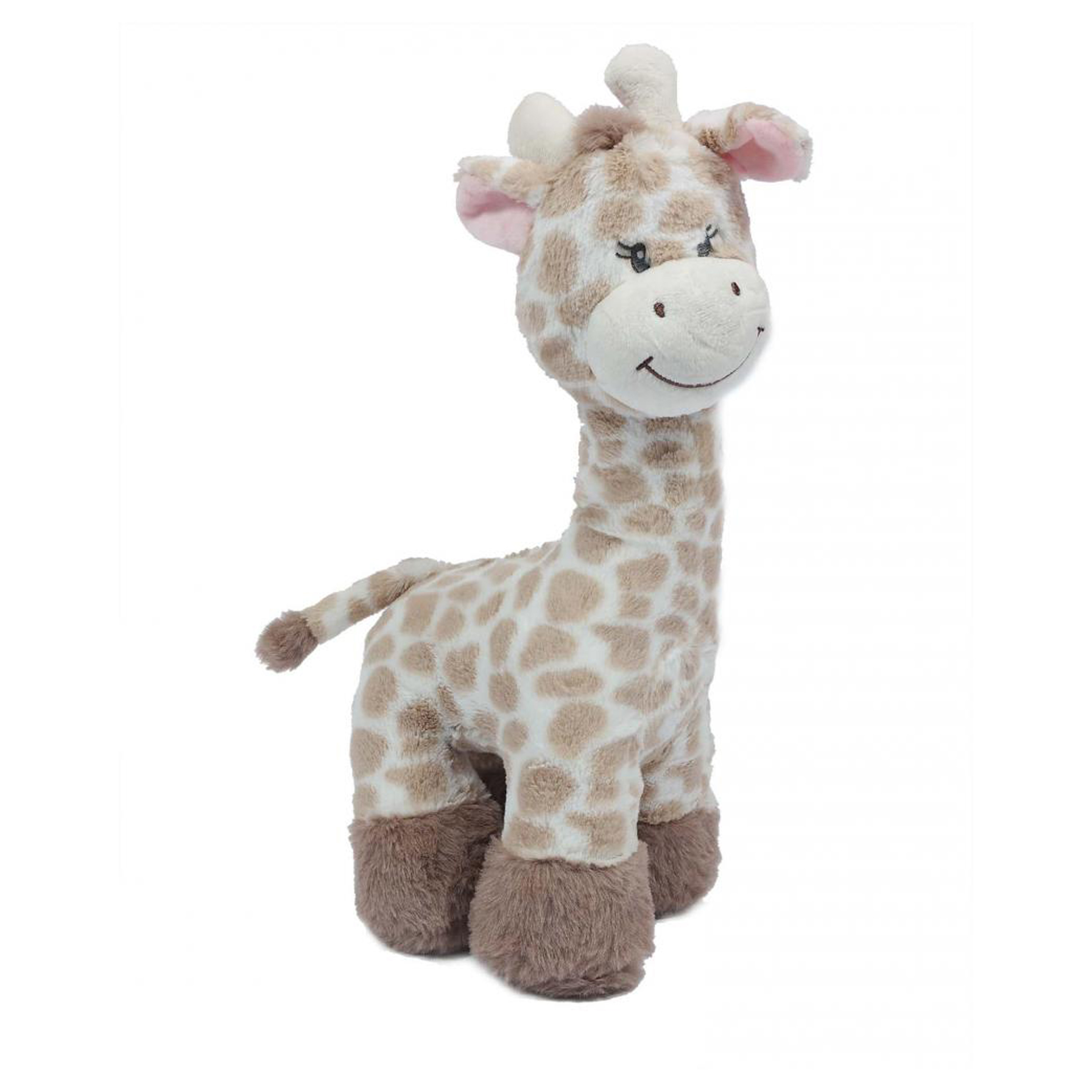 Knuffeldier Giraffe zachte pluche stof lichtbruin kwaliteit knuffels 36 cm liggend