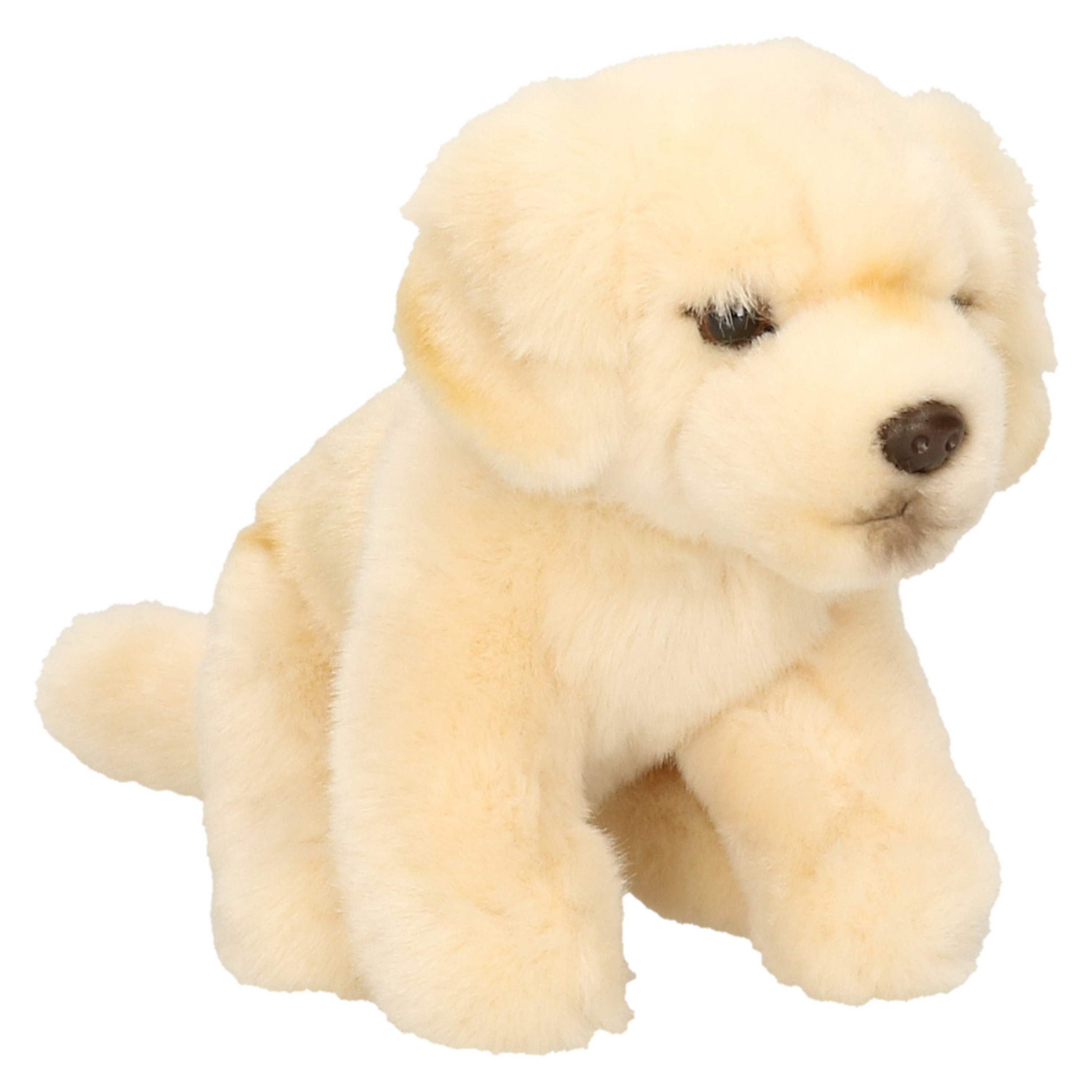 Knuffeldier hond Golden Retriever zachte pluche stof premium knuffels creme wit 15 cm