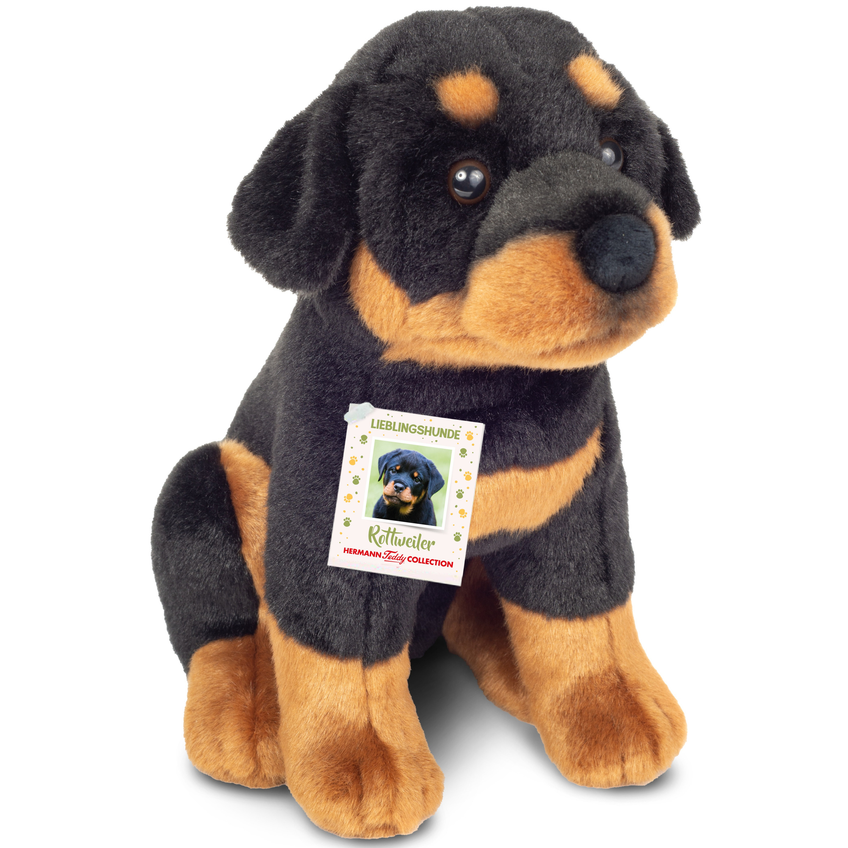 Knuffeldier hond Rottweiler zachte pluche stof premium knuffels multi kleuren 30 cm