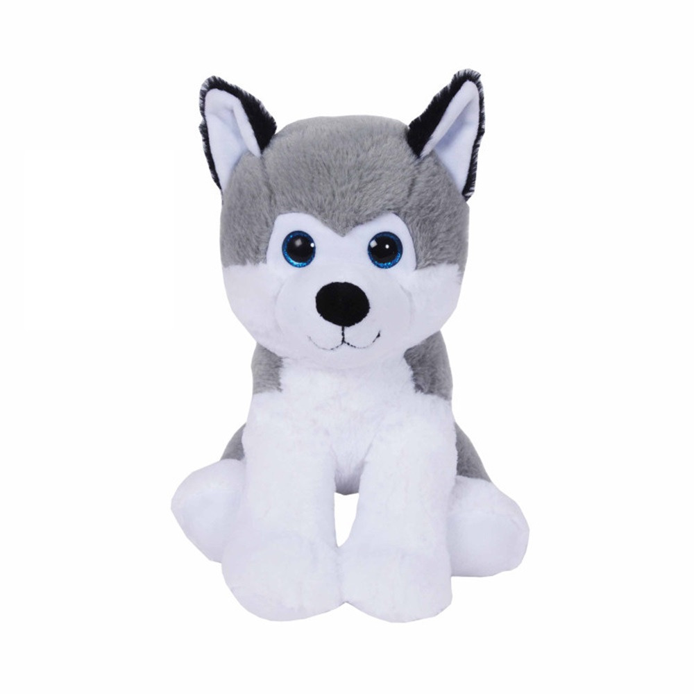 Knuffeldier Husky hond Billy zachte pluche stof dieren knuffels grijs-wit 23 cm
