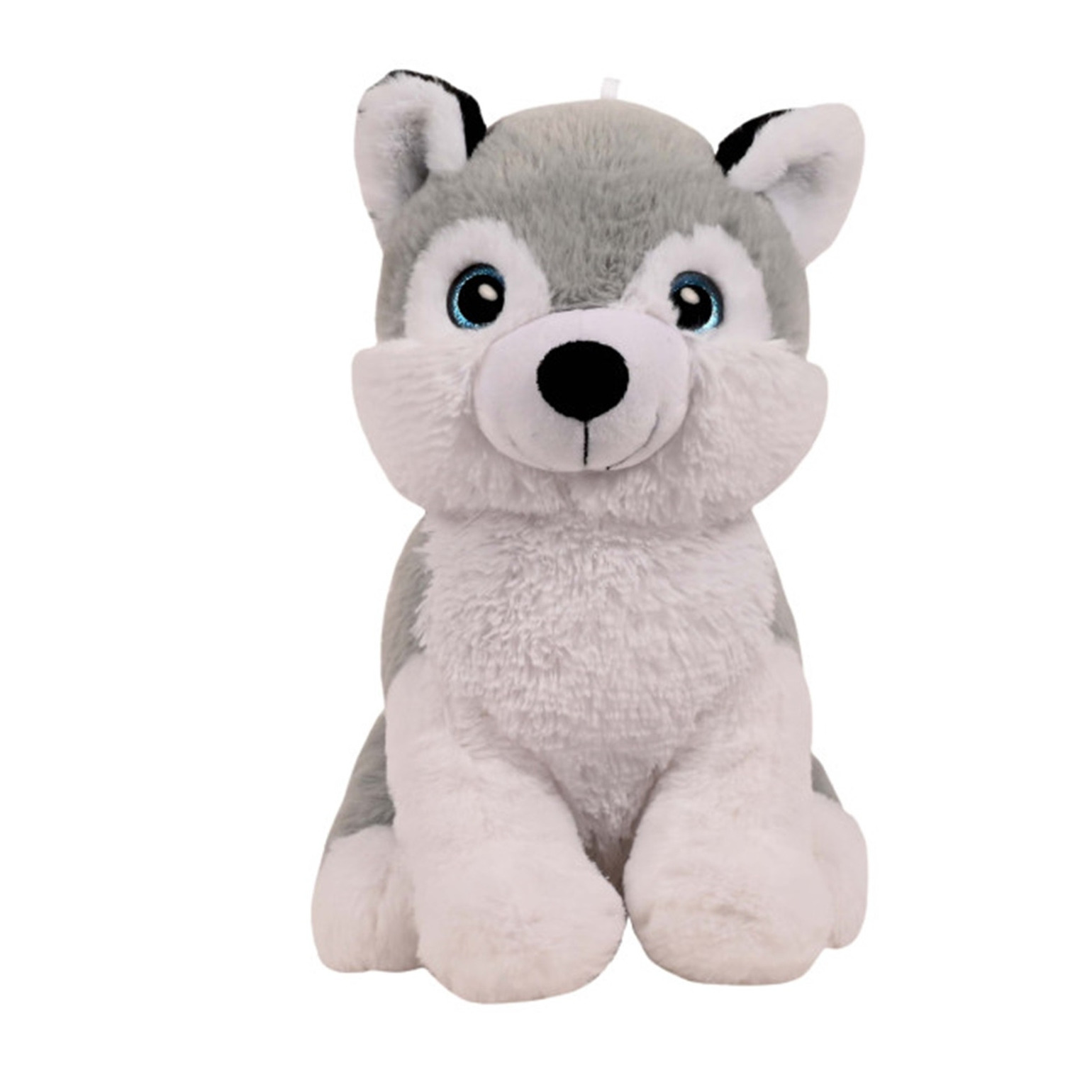 Knuffeldier Husky hond Billy zachte pluche stof dieren knuffels grijs-wit 32 cm