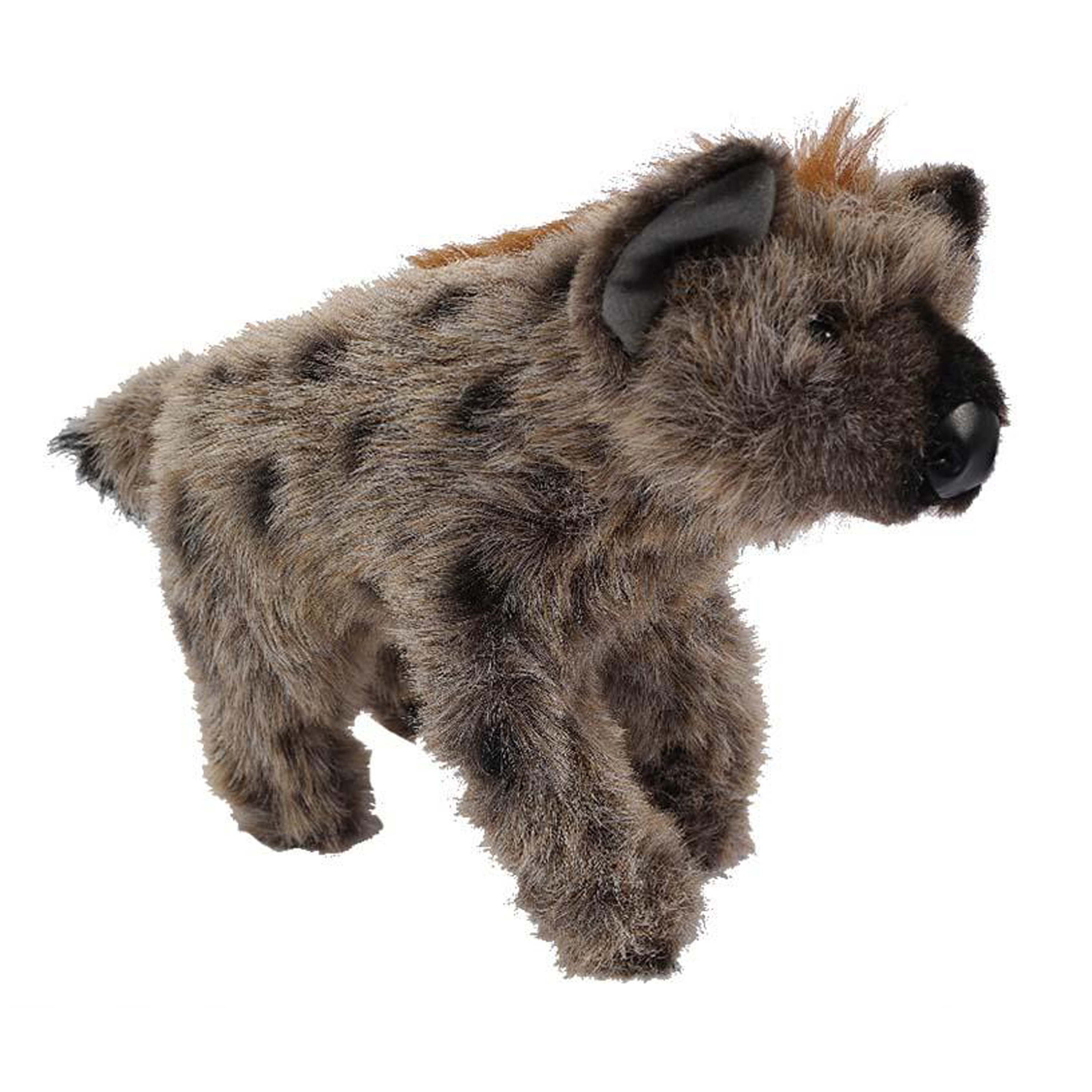 Knuffeldier Hyena zachte pluche stof grijs kwaliteit knuffels 26 cm lopend