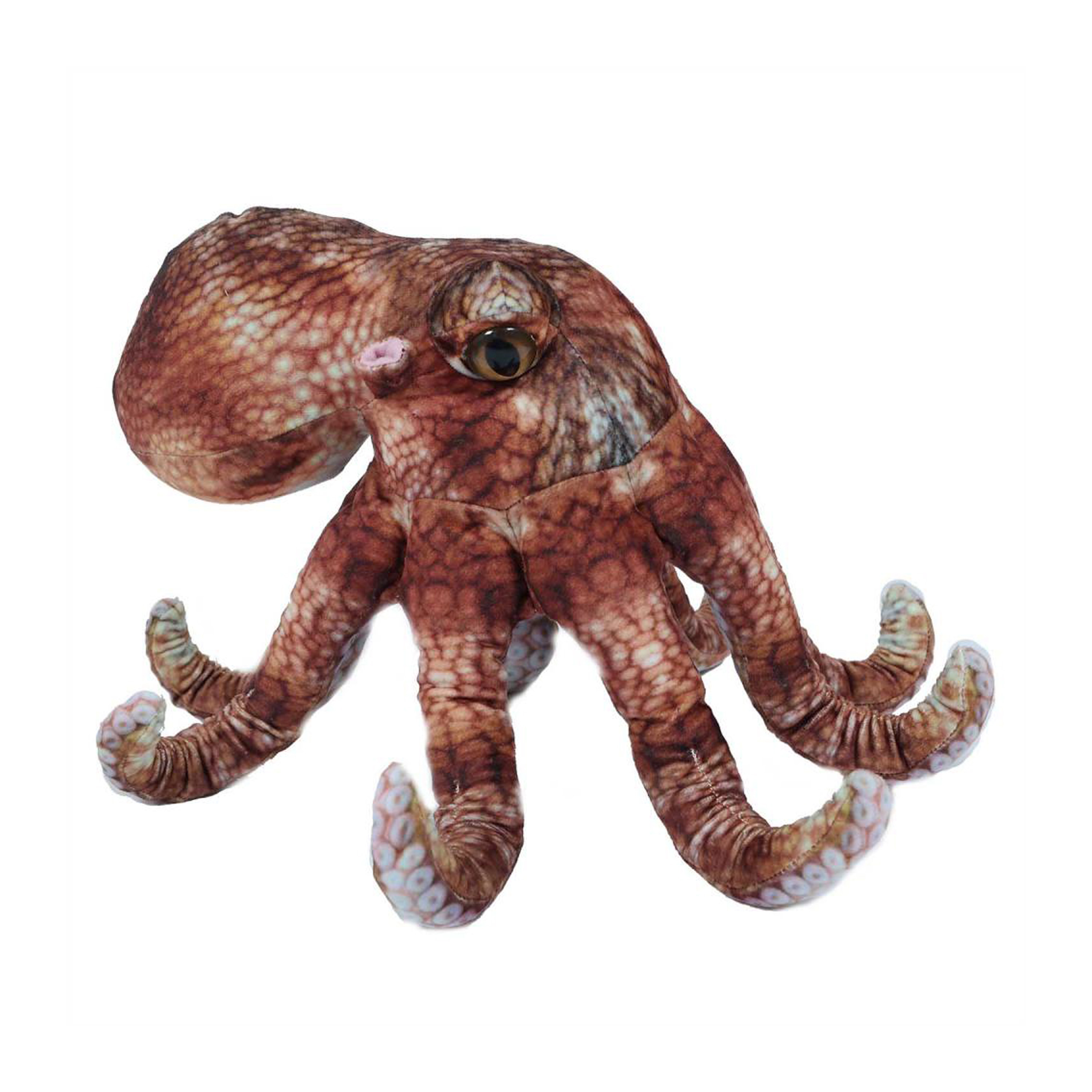 Knuffeldier Inktvis-octopus zachte pluche stof premium kwaliteit knuffels bruin 30 cm