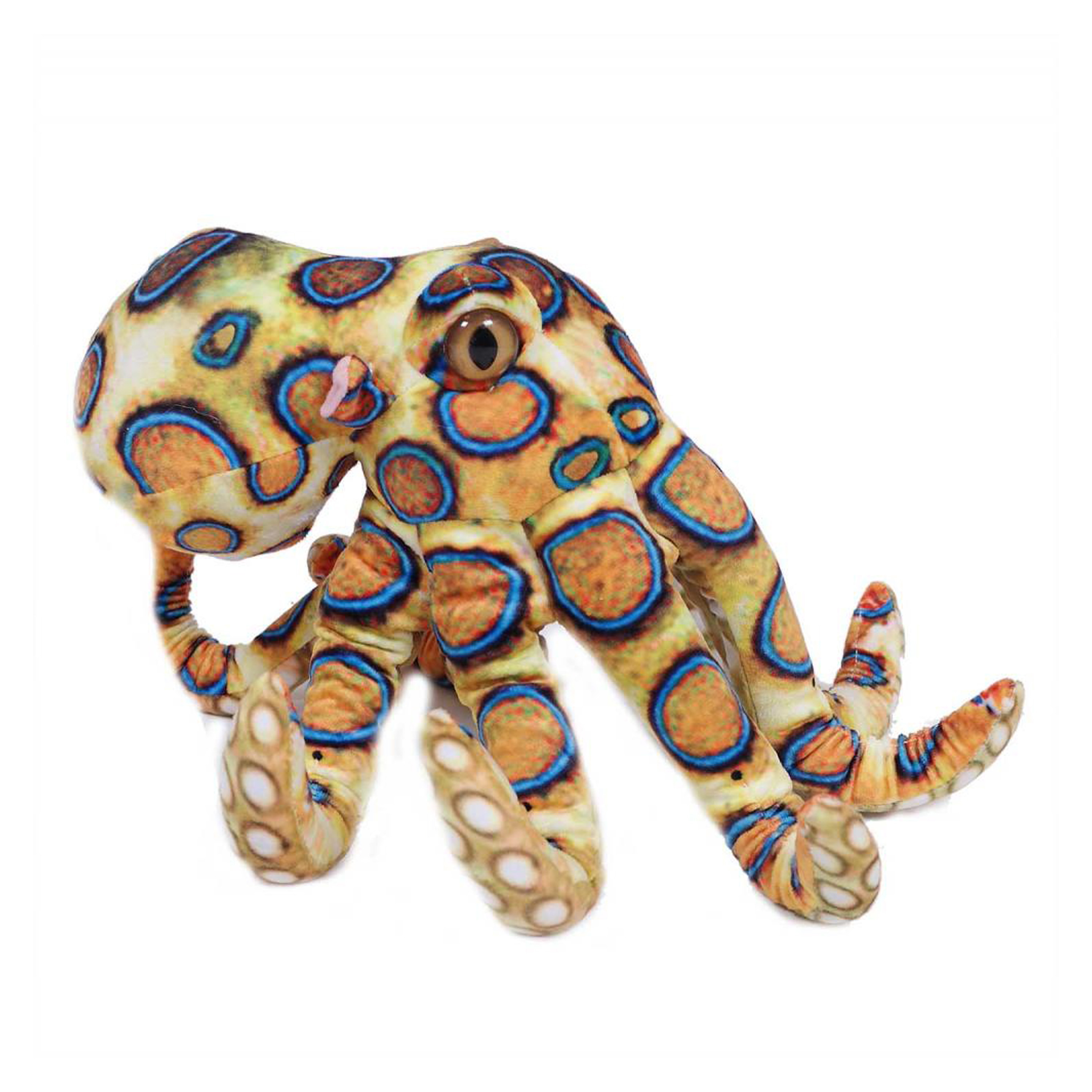 Knuffeldier Inktvis-octopus zachte pluche stof premium kwaliteit knuffels geel 30 cm
