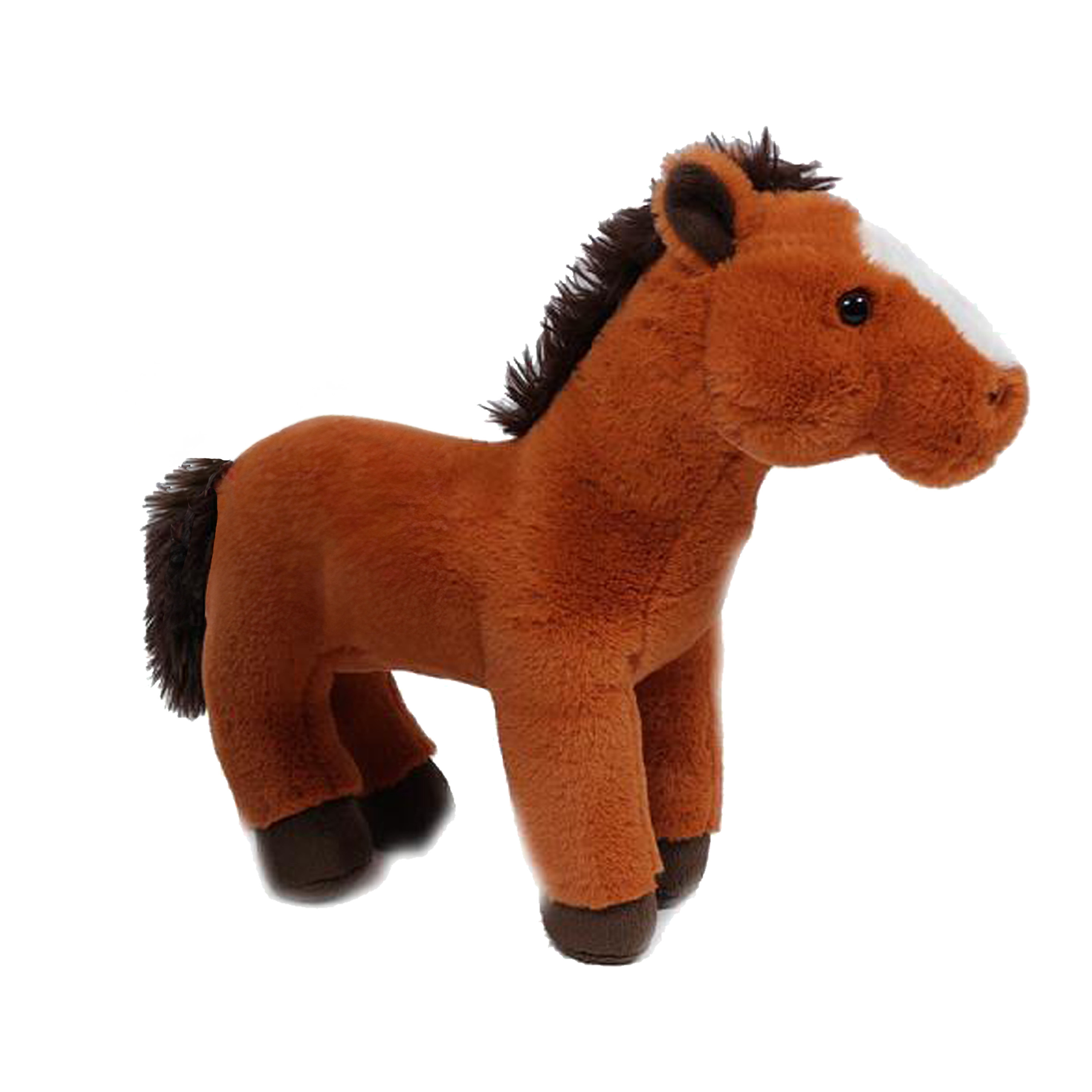 Knuffeldier Paard Winston zachte pluche stof premium kwaliteit knuffels lichtbruin 30 cm