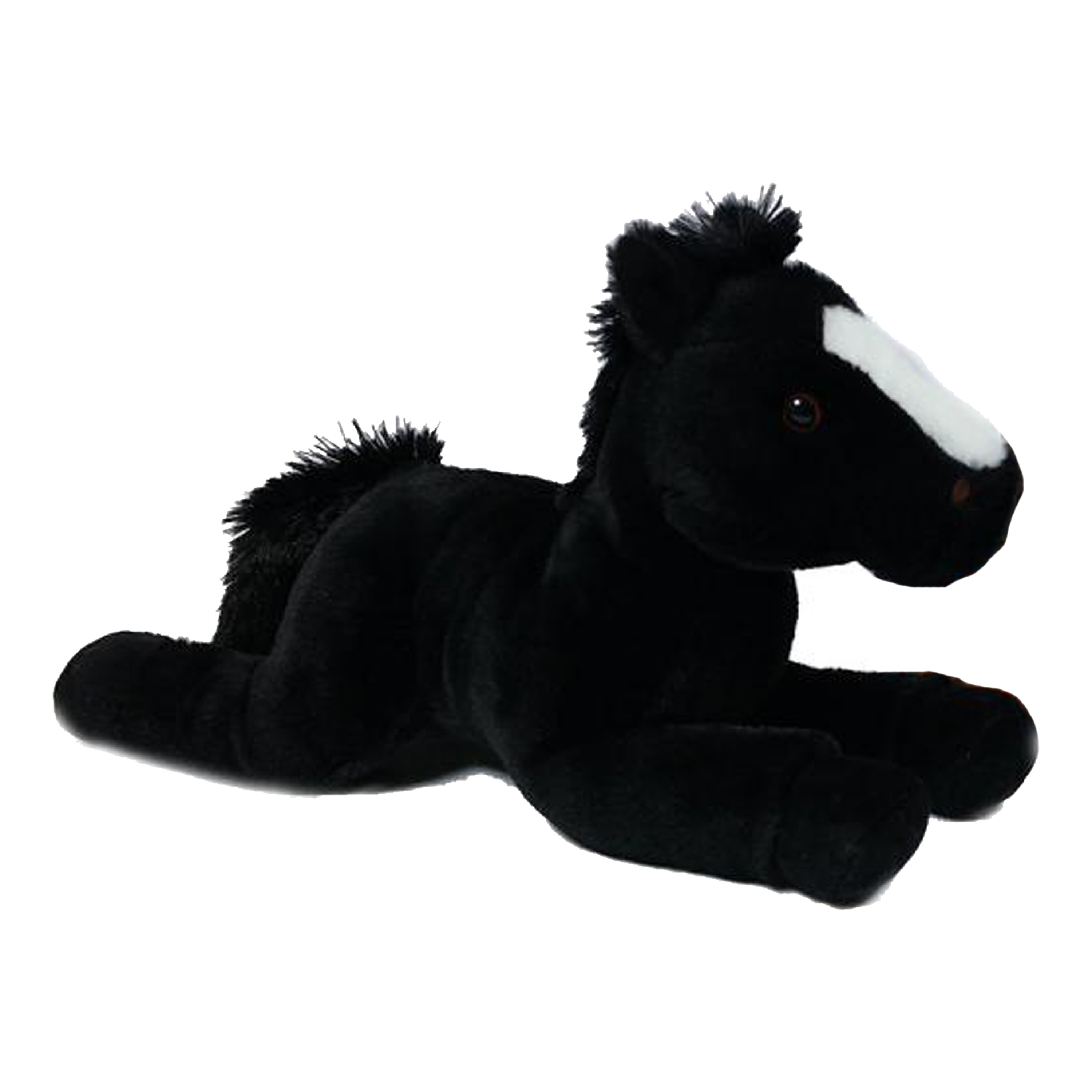 Knuffeldier Paard Winston zachte pluche stof premium kwaliteit knuffels zwart 35 cm