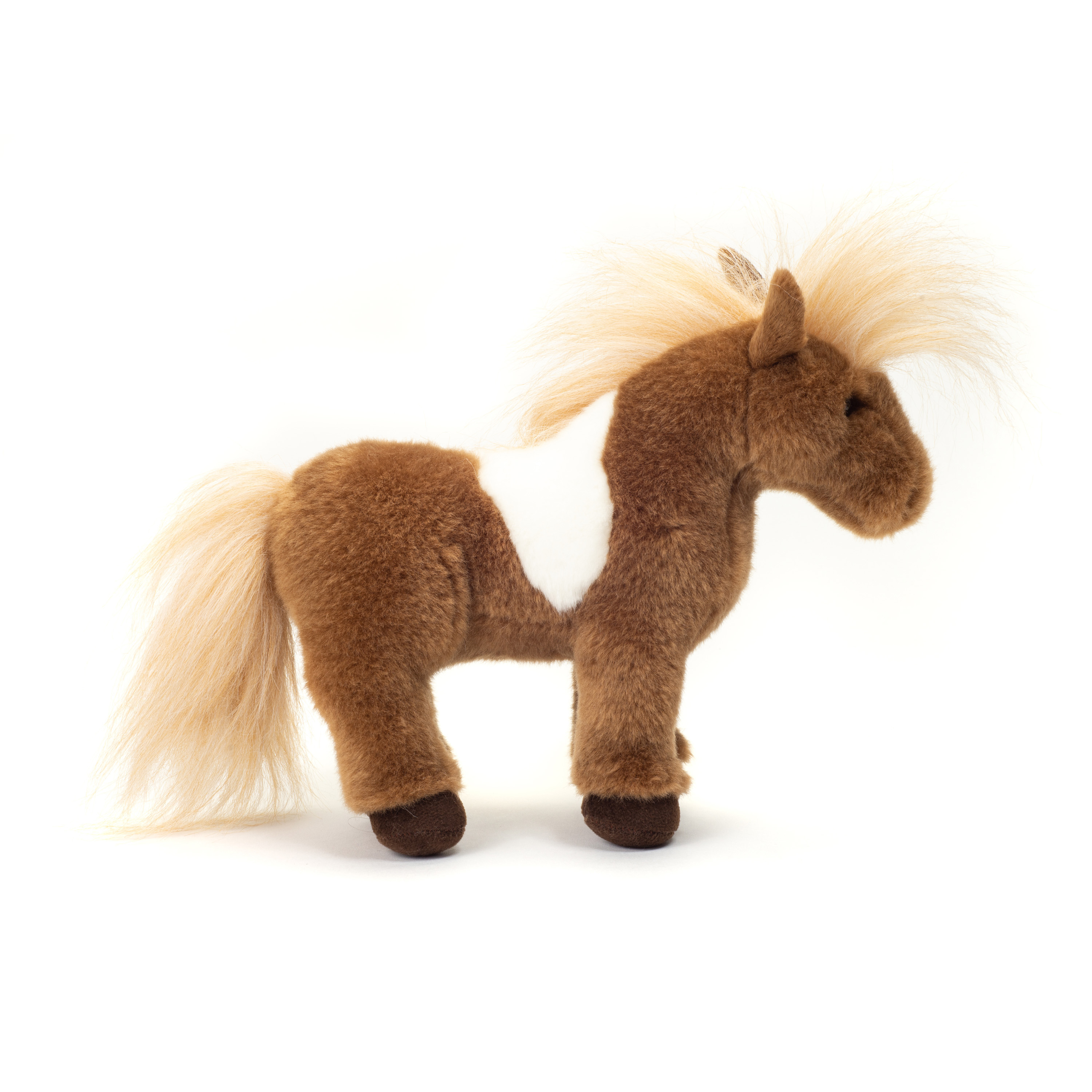 Knuffeldier Shetland Pony-paardje zachte pluche stof premium kwaliteit knuffels bruin 25 cm