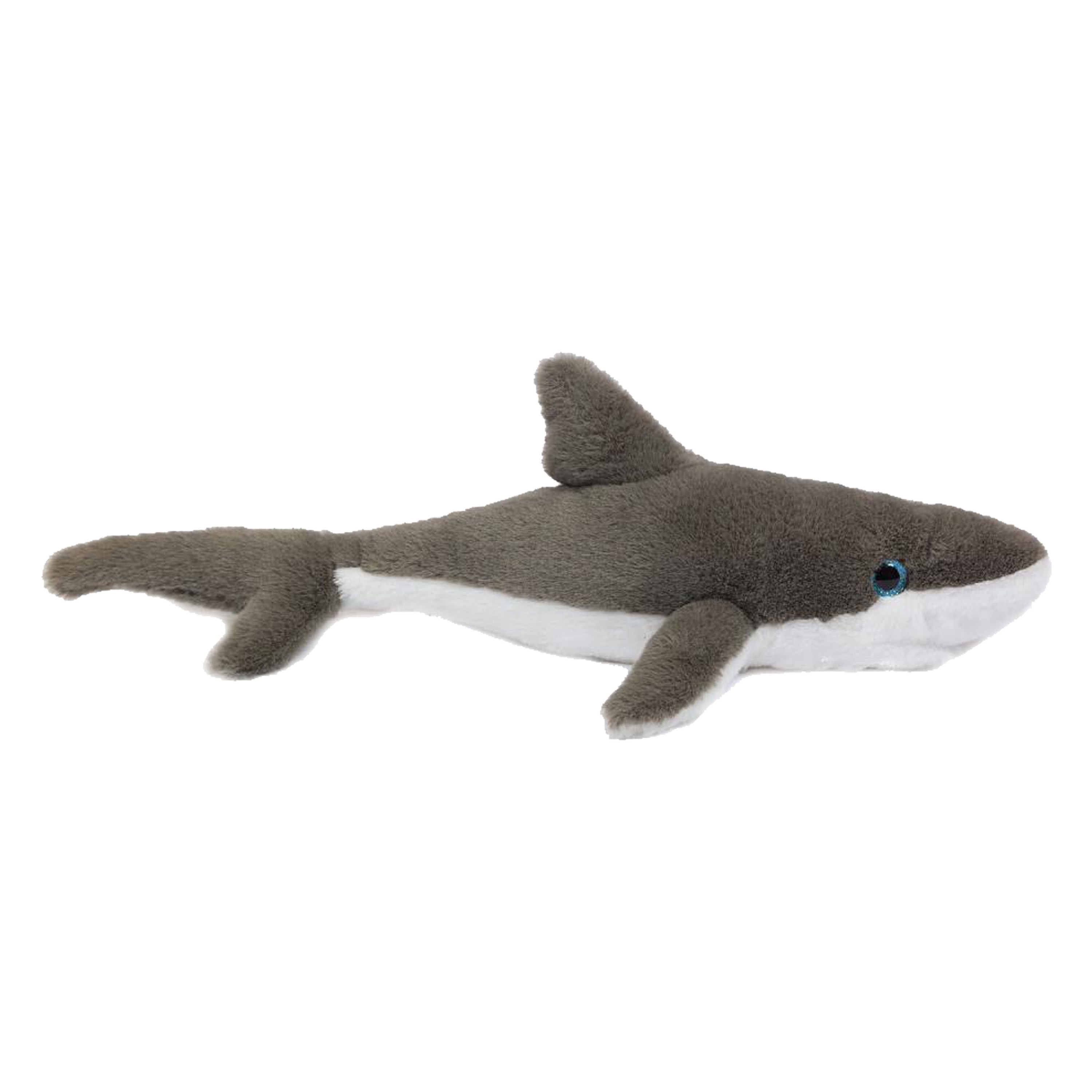 Knuffeldier Witte Haai zachte pluche stof premium kwaliteit knuffels grijs 46 cm