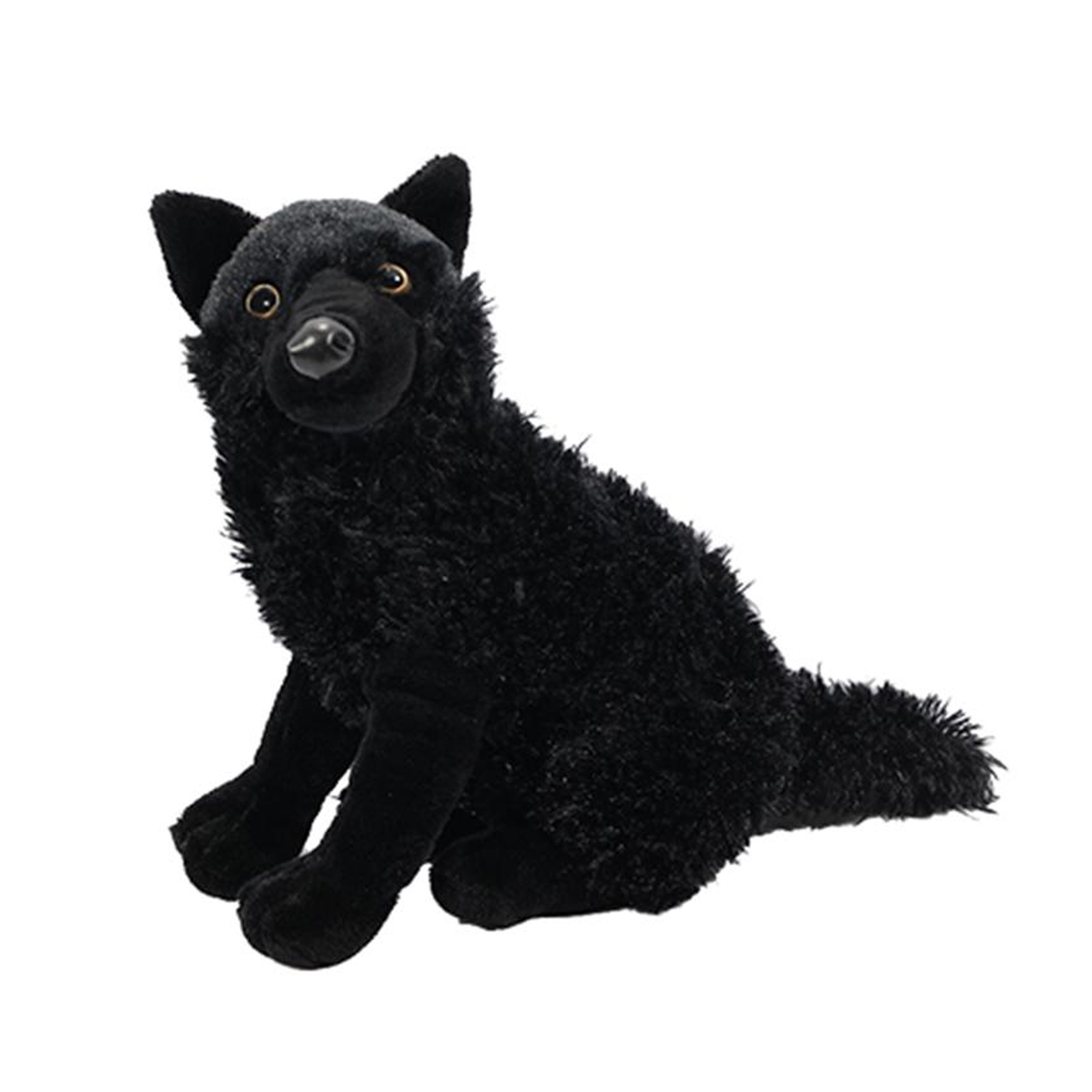 Knuffeldier Wolf zachte pluche stof zwart kwaliteit knuffels 26 cm