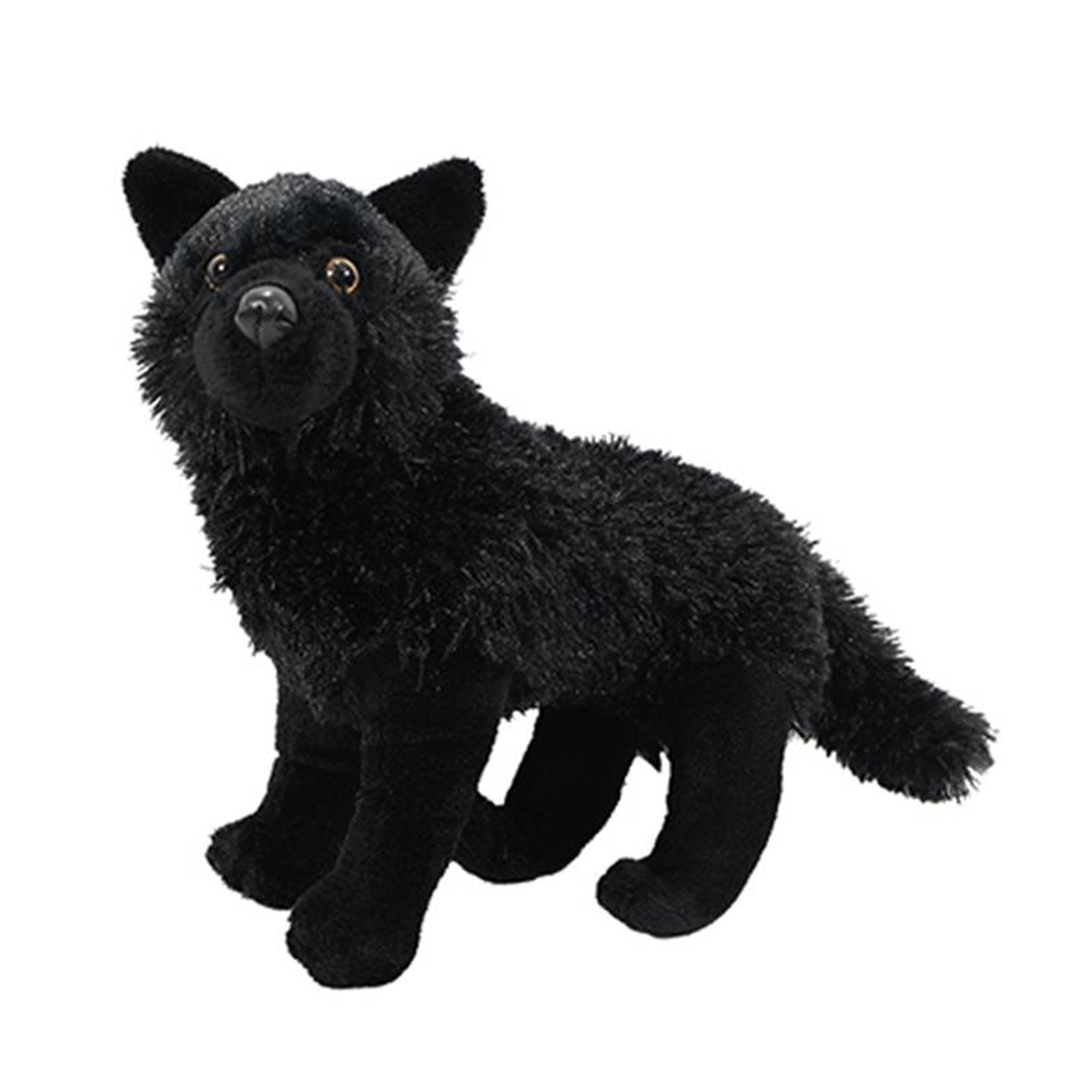 Knuffeldier Wolf zachte pluche stof zwart kwaliteit knuffels 30 cm