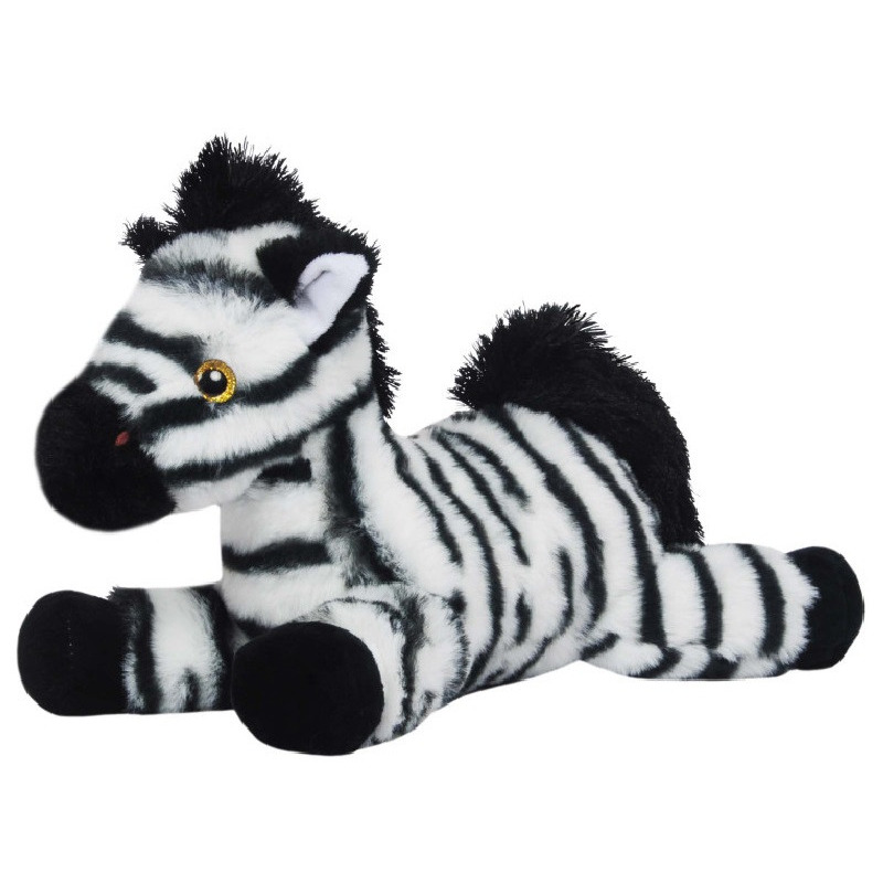 Knuffeldier Zebra Zowie zachte pluche stof wilde dieren knuffels wit-zwart 30 cm