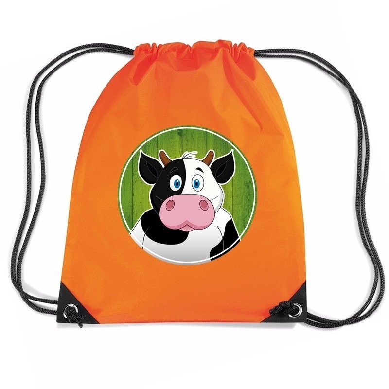 Koeien rugtas-gymtas oranje voor kinderen