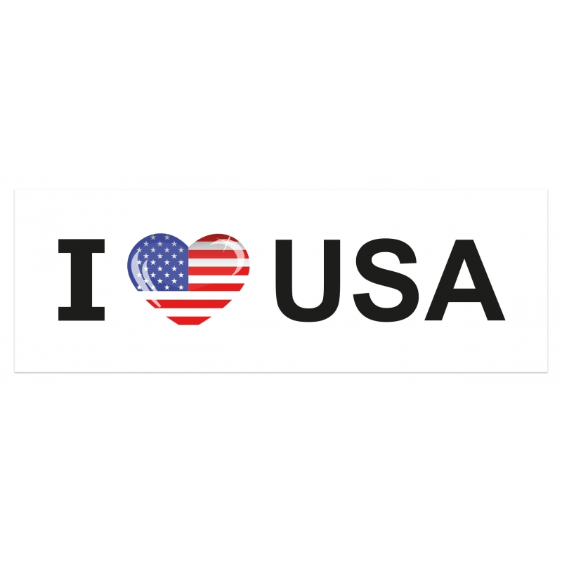 Koffer stickers I Love USA groot