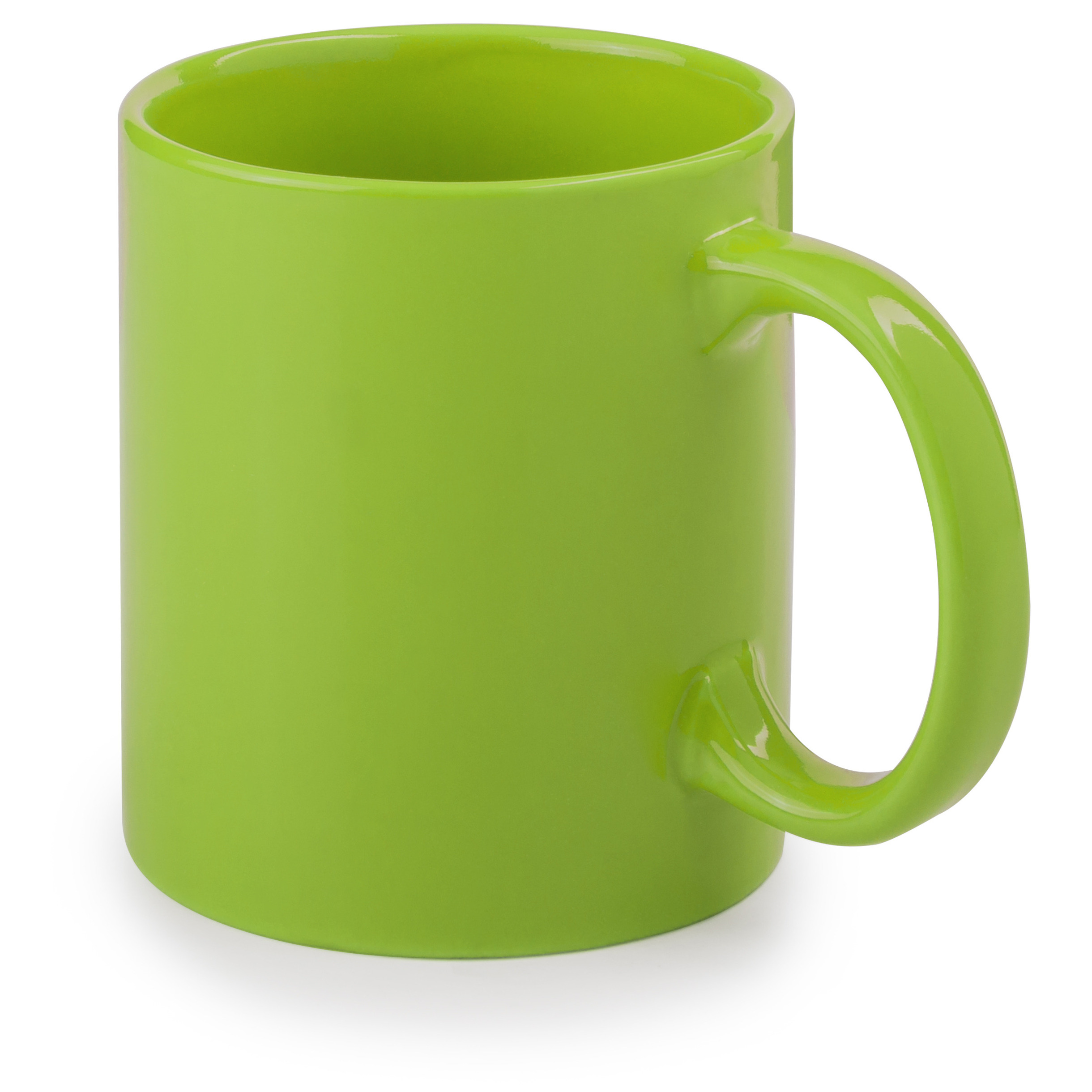 Koffie mokken-bekers 1x keramiek glans met oor groen 370 ml