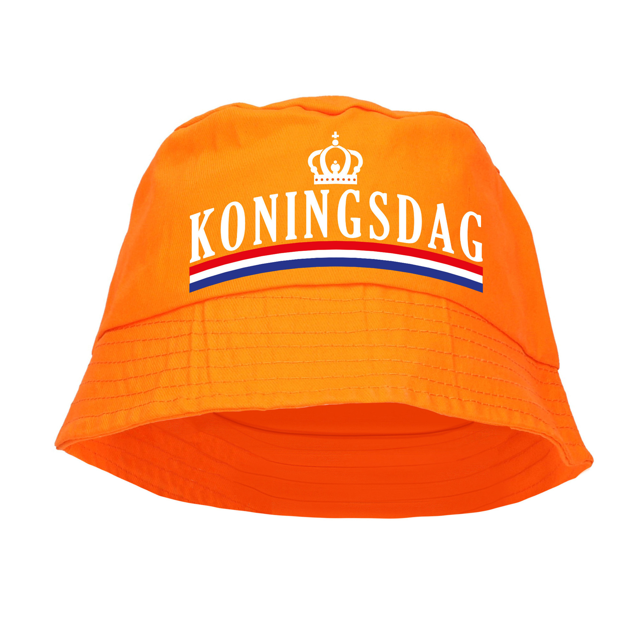 Koningsdag bucket hat-zonnehoedje oranje voor dames en heren