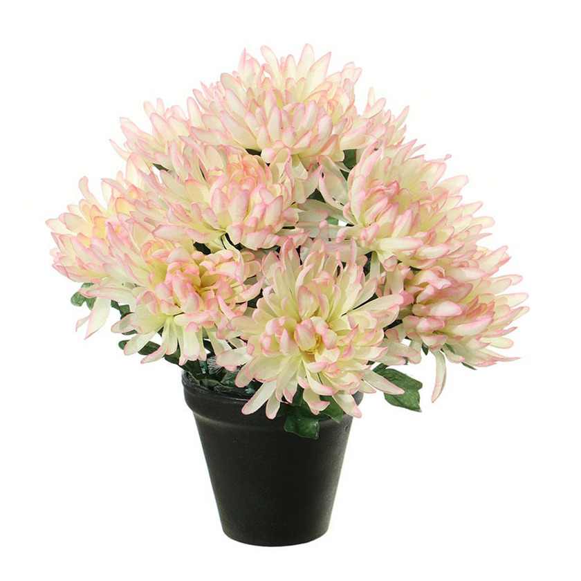 Kunstbloemen plant in pot roze-wit tinten 28 cm Bloemenstuk ornament