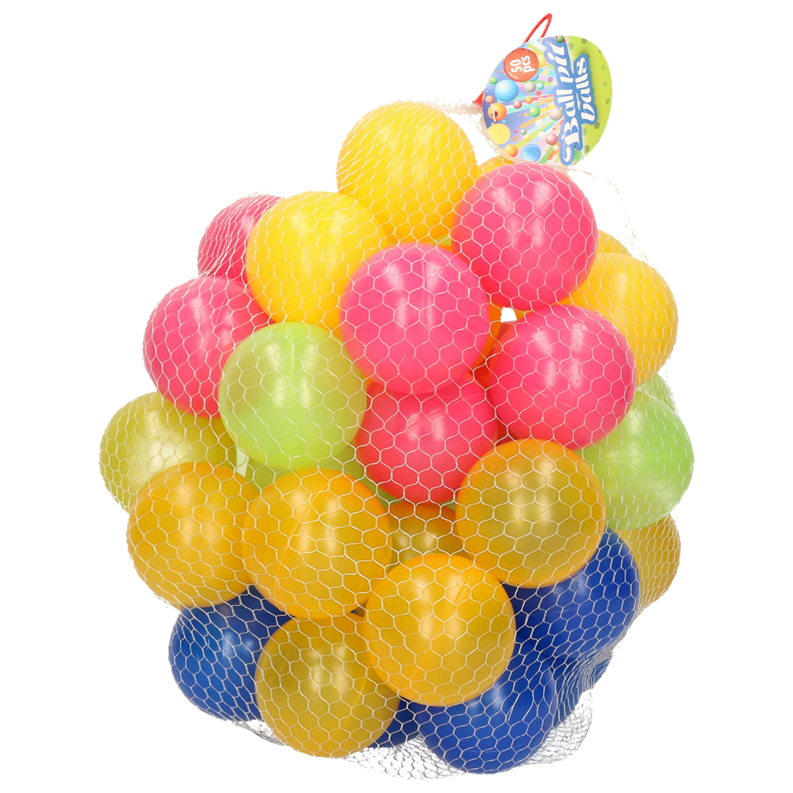 Kunststof ballenbak ballen 50x stuks 6 cm vrolijke kleurenmix