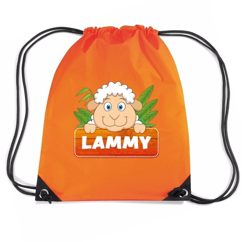 Lammy het schaap rugtas-gymtas oranje voor kinderen