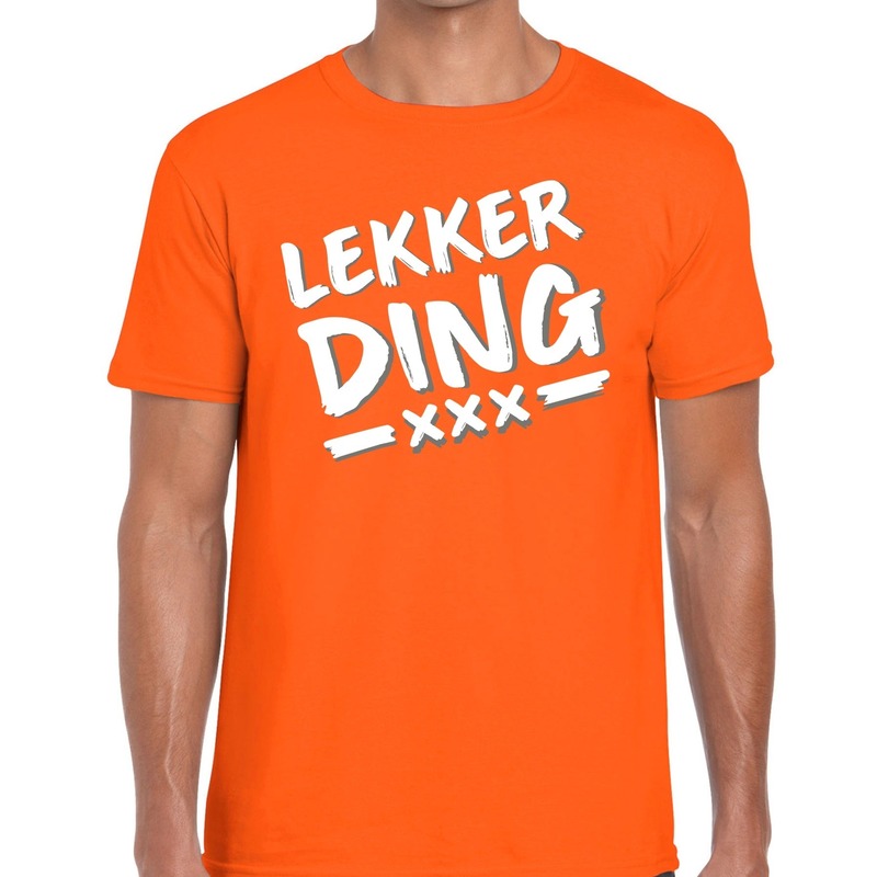 Lekker Ding fun t-shirt oranje heren