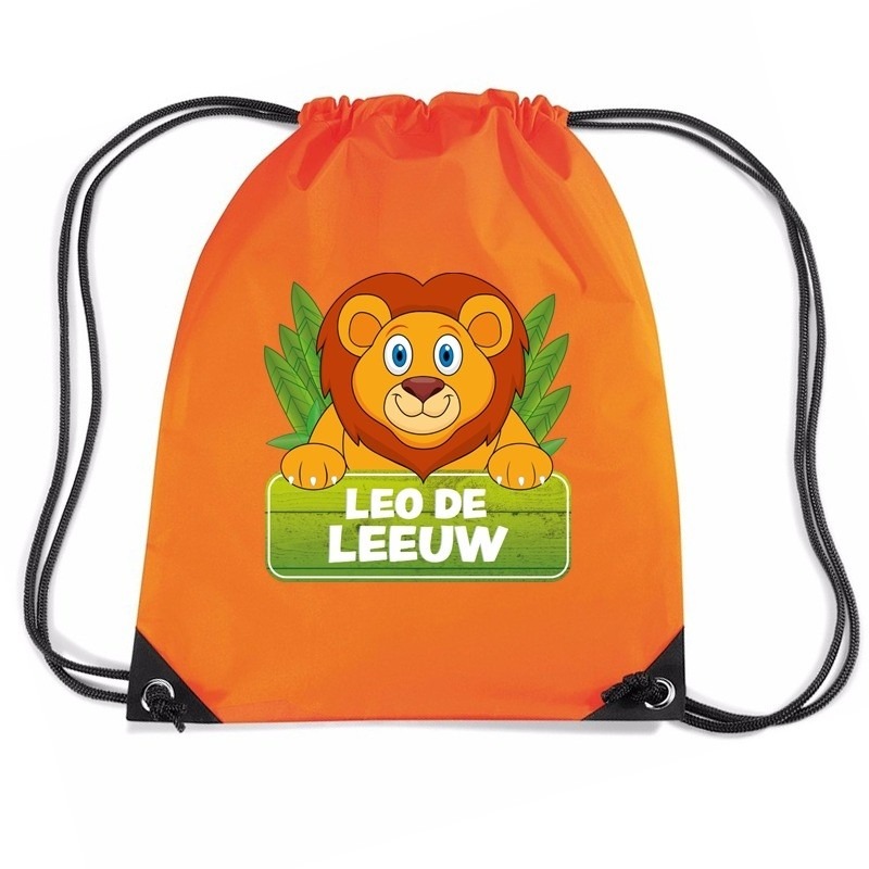 Leo de Leeuw rugtas-gymtas oranje voor kinderen
