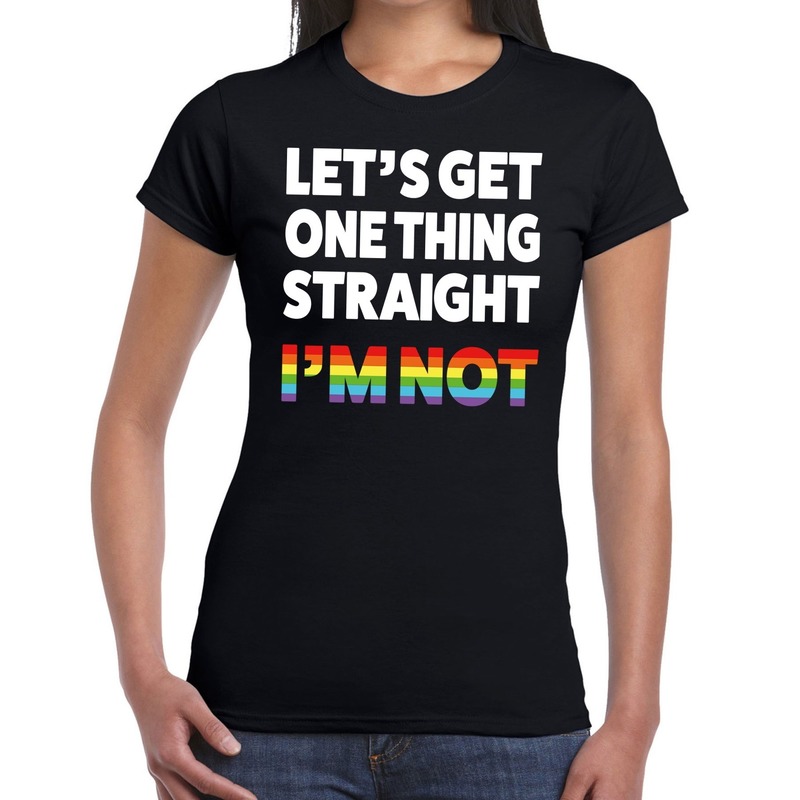 Lets get one thing straight i am not gay pride shirt zwart voor