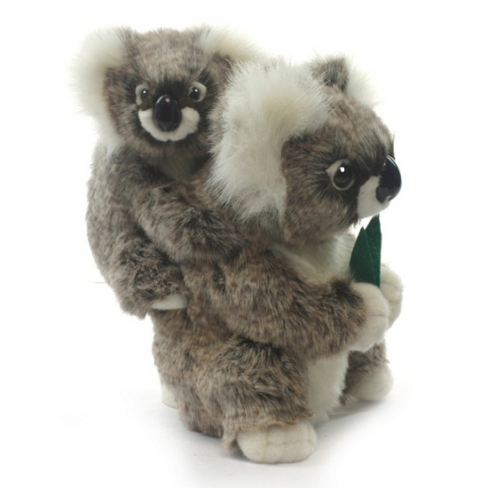 Levensechte pluche koala met baby 28 cm
