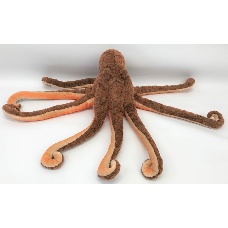 Levensechte pluche octopus knuffel bruin