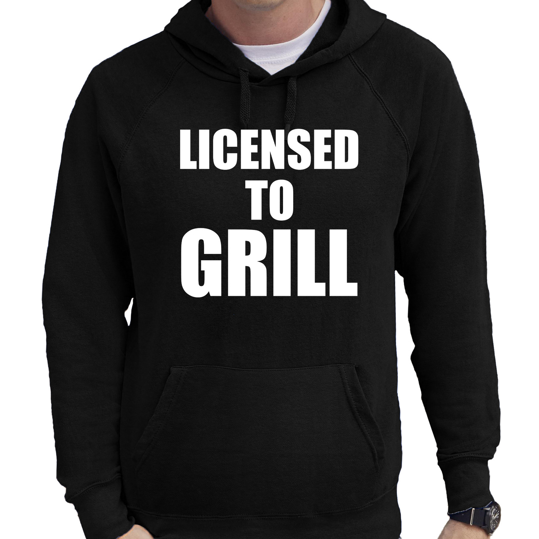 Licensed to grill bbq-barbecue cadeau hoodie zwart voor heren