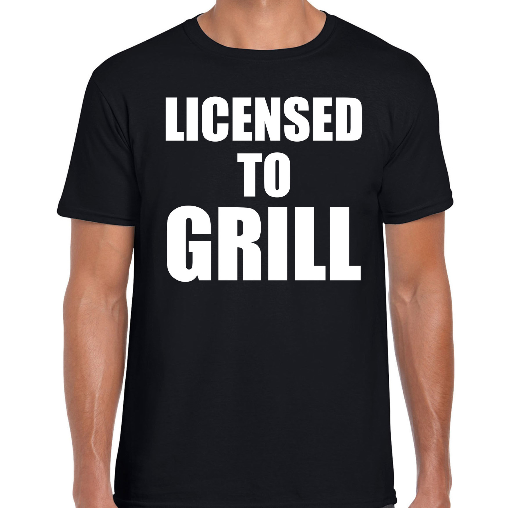 Licensed to grill bbq-barbecue cadeau t-shirt zwart voor heren
