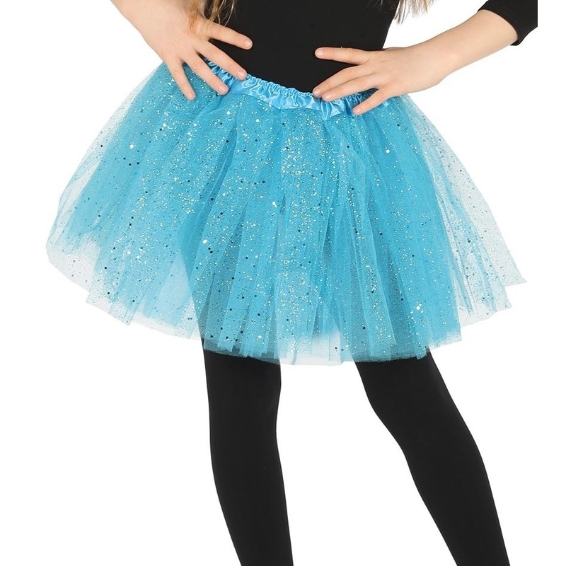 Lichtblauwe verkleed petticoat voor meisjes 31 cm