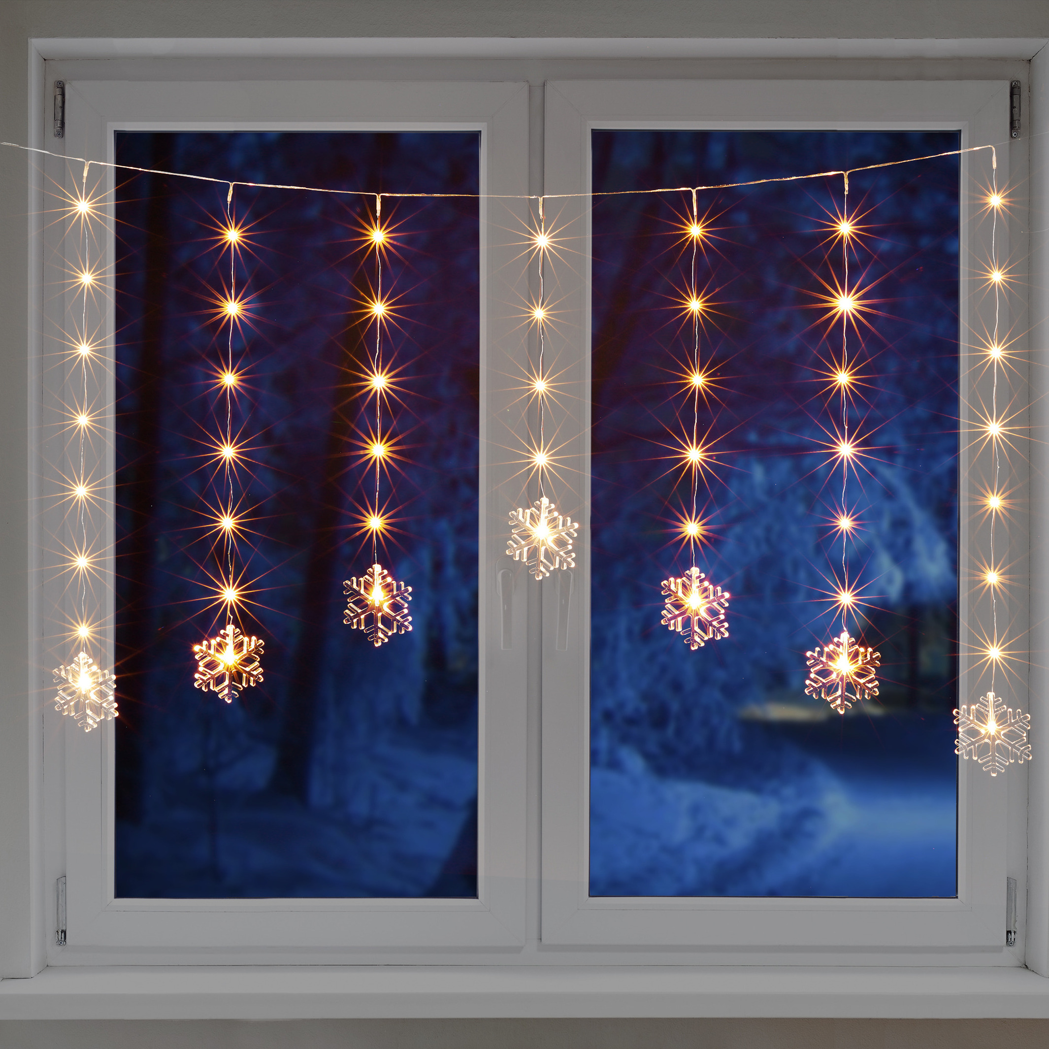 Lichtgordijn voor het raam -B140 cm -sneeuwvlokken raamverlichting