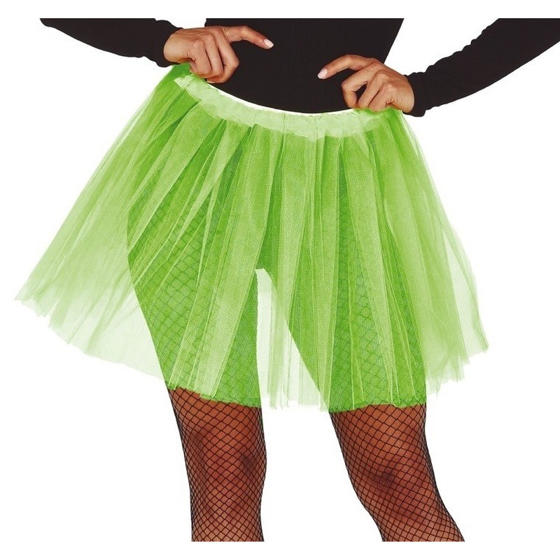 Lime groene verkleed petticoat voor dames 40 cm