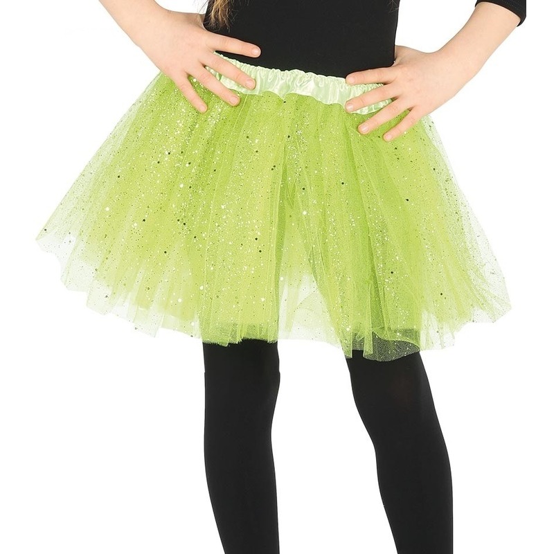 Lime groene verkleed petticoat voor meisjes 31 cm