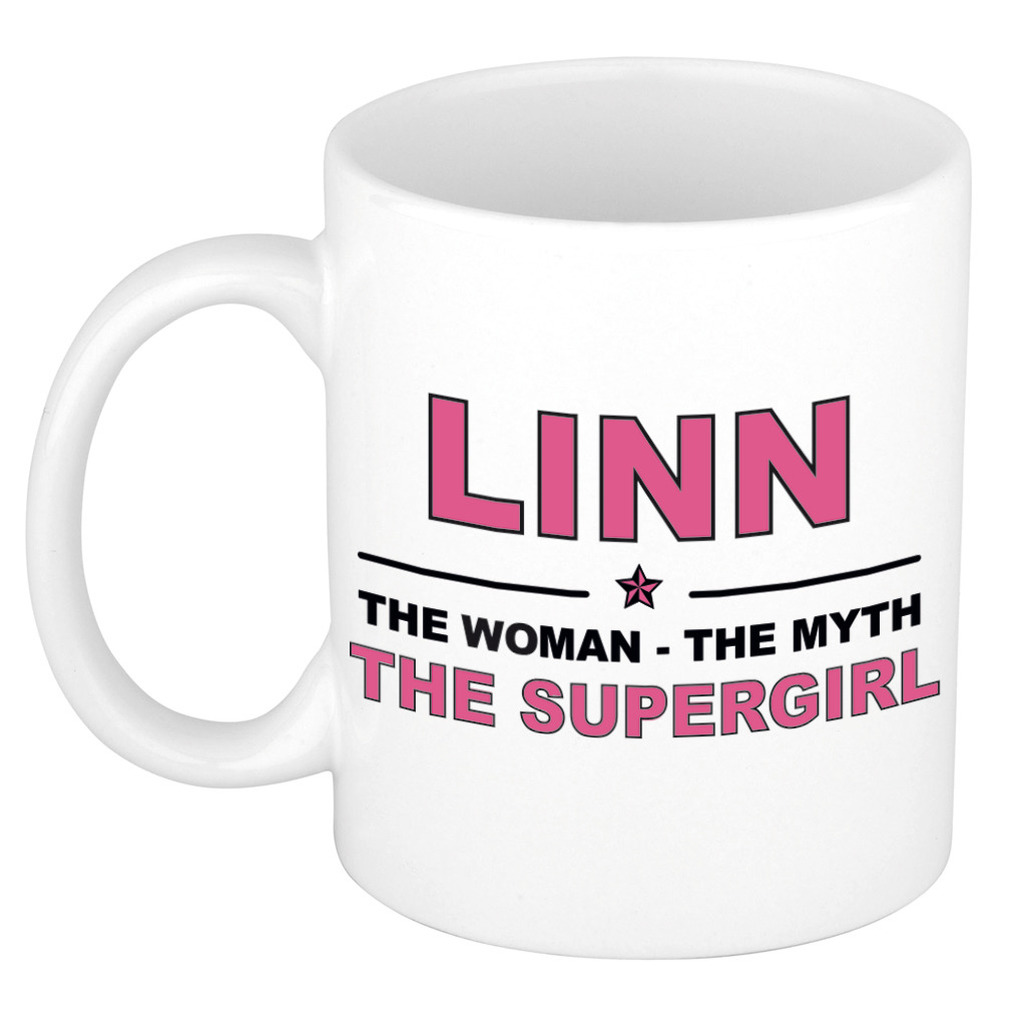 Linn The woman, The myth the supergirl verjaardagscadeau mok-beker keramiek 300 ml
