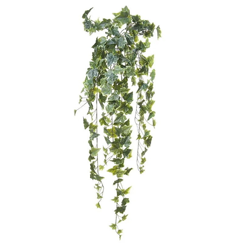 Louis Maes kunstplant met blaadjes hangplant Klimop-hedera groen-wit 105 cm