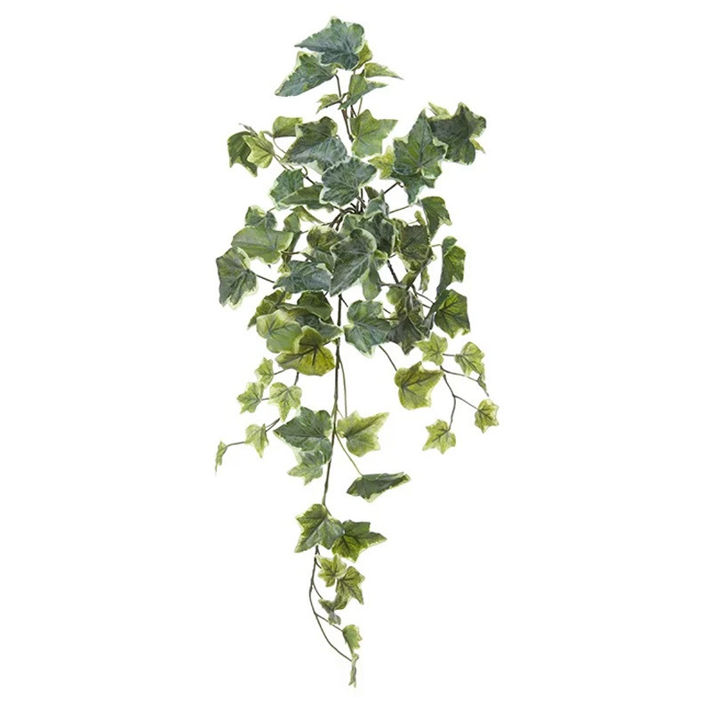 Louis Maes kunstplant met blaadjes hangplant Klimop-hedera groen-wit 58 cm