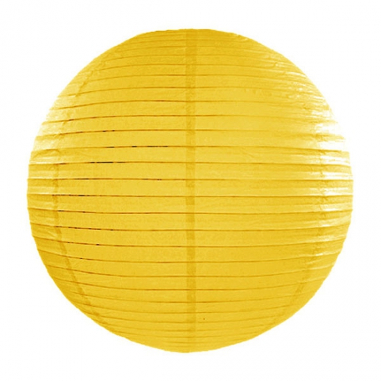 Luxe bol vorm lampion geel 35 cm