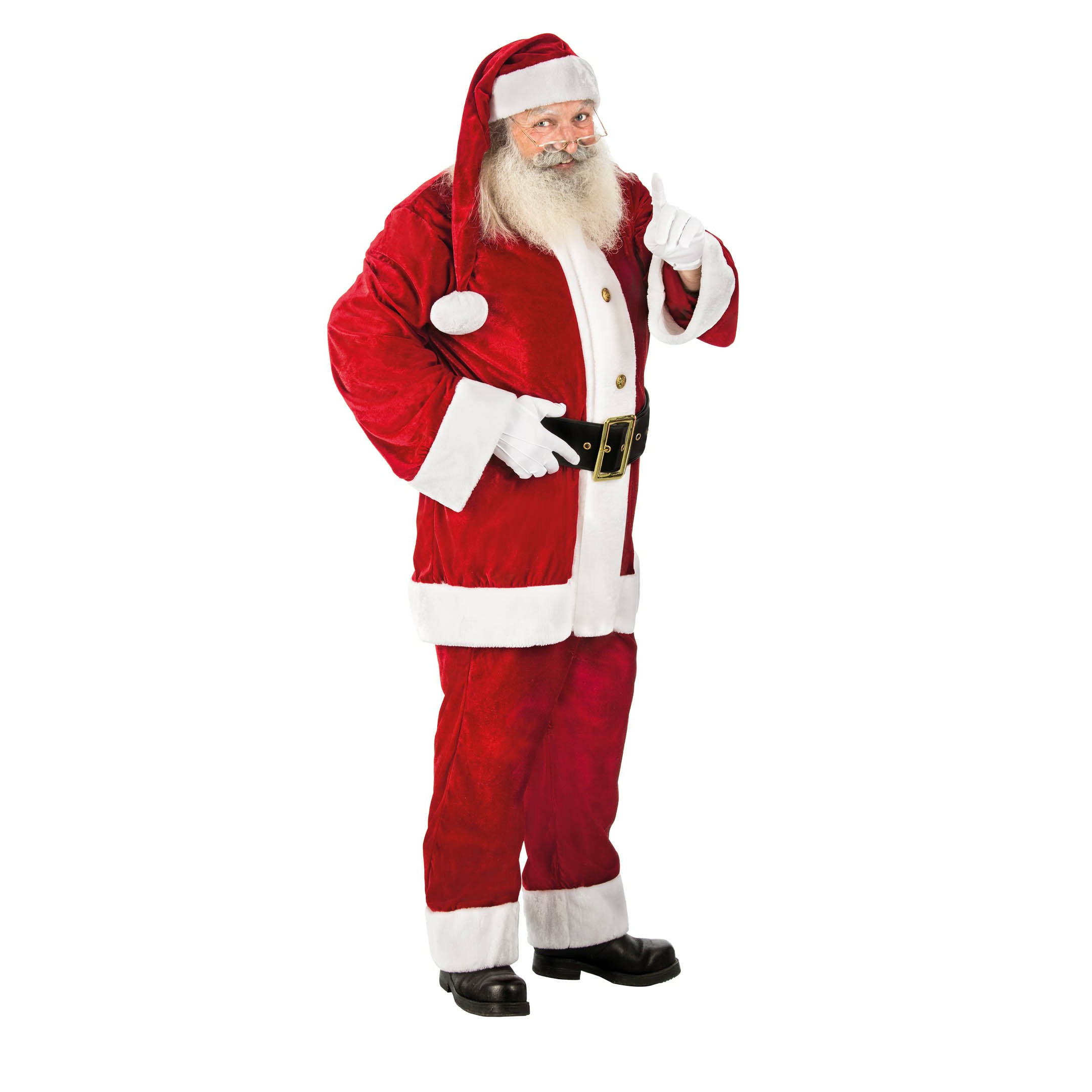 Luxe kerstman kostuum 4-delig polyesterfluweel one size voor volwassenen